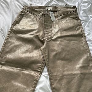 Banana Republic High-Rise Straight Jeans in Taupe Brown